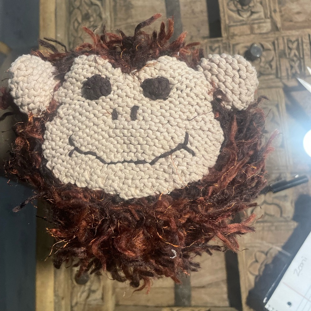 ZOONI Monkey Chimp Beanie, Cap, Balaclava. Handcrafted with custom yarns. NWOT